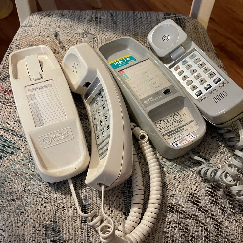 Two landline telephones